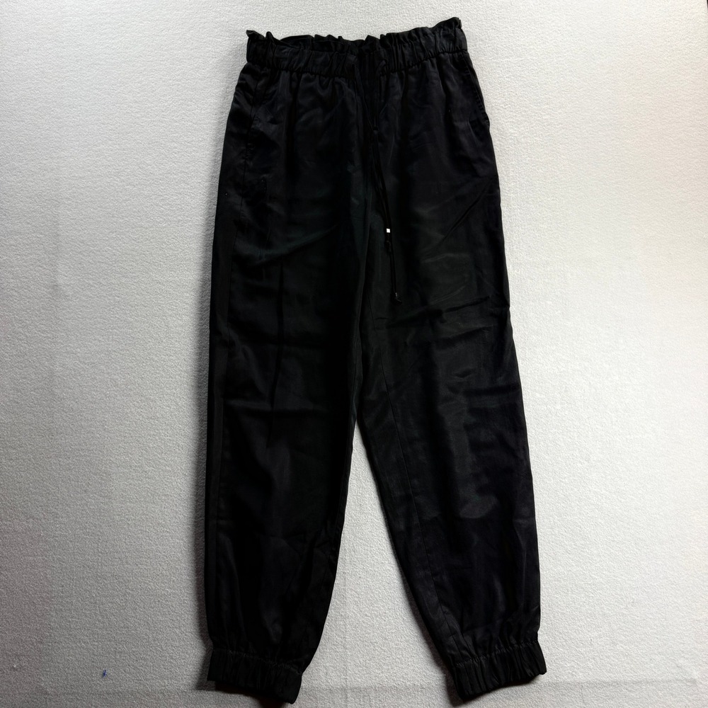 Banana Republic Jogger Women Small Black Paperbag Waist Drawstring 29x28